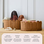 Hand-Woven Boho Beige Vase — 7" - View 3