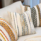 Tufted Boho Blue Throw Pillow Cover — 18" - View 5
