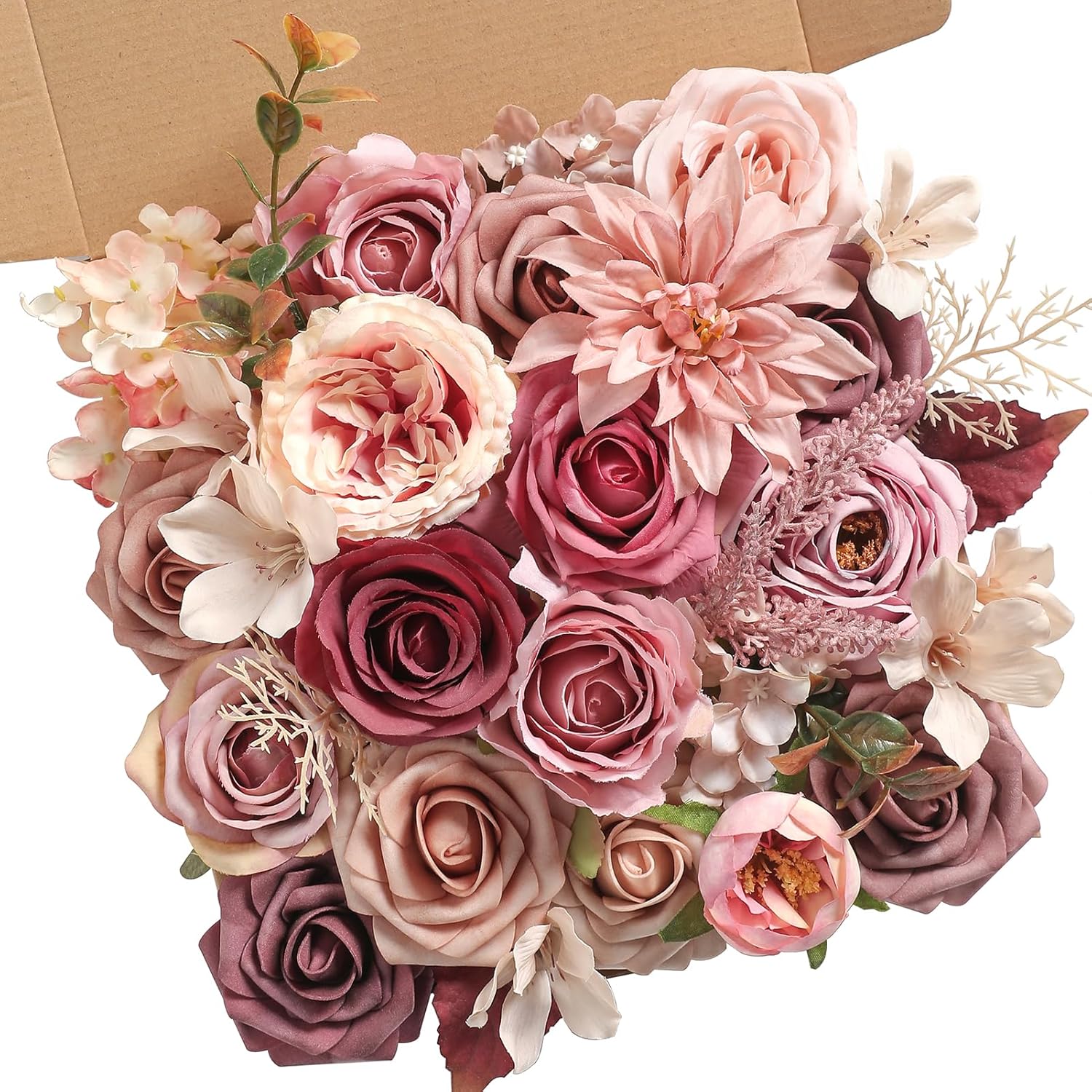 Blue Artificial Flowers — Mauve & Rose