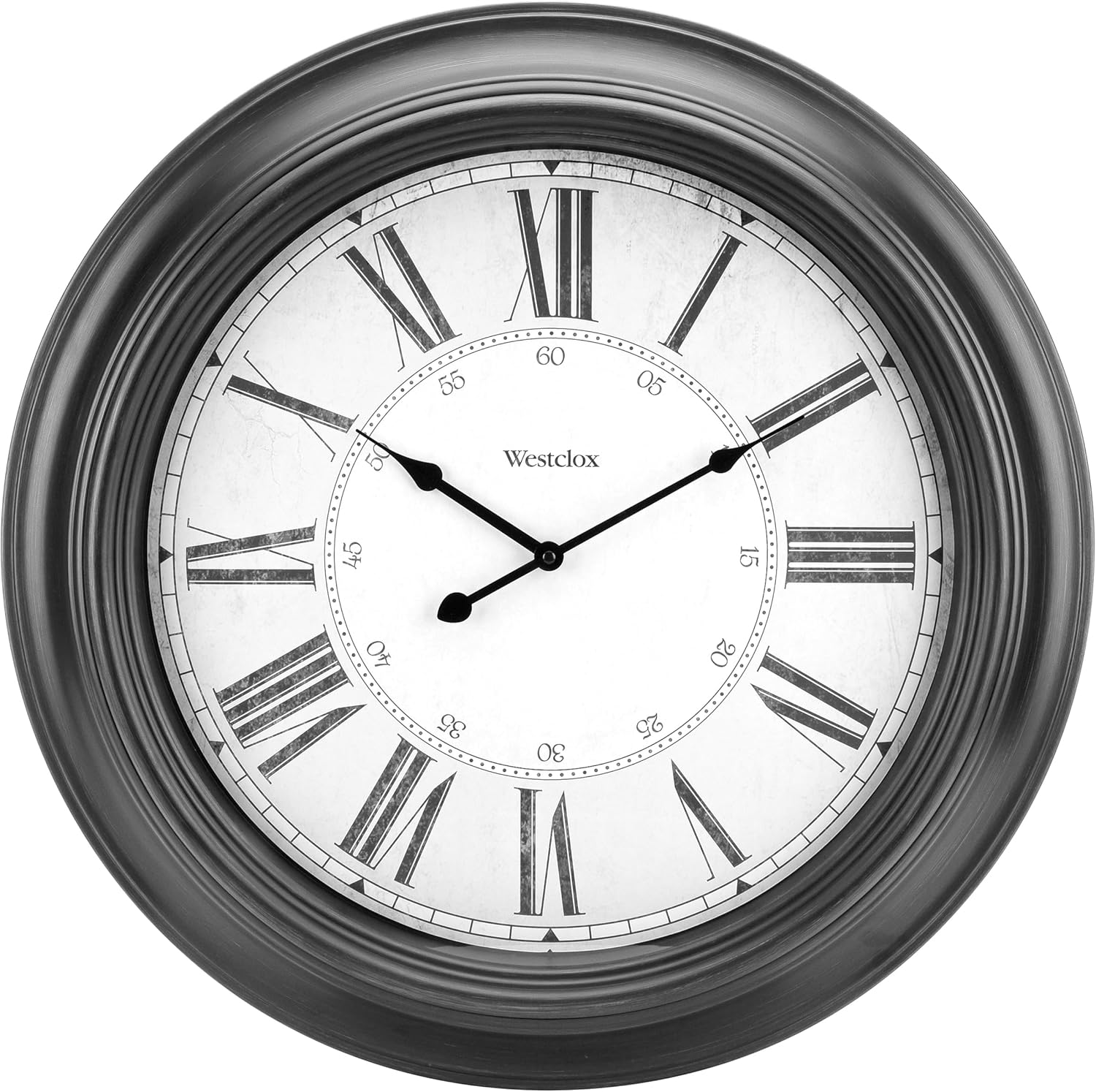 Battery-Operated Farmhouse Black Wall Clock — 24" — Charcoal