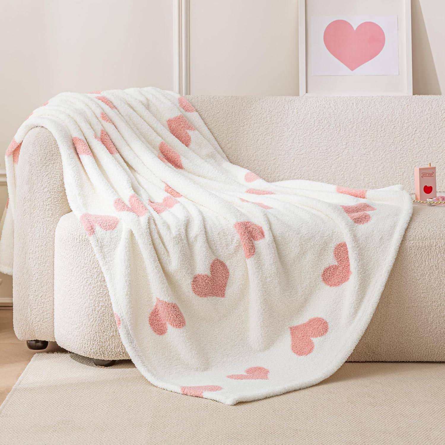 Pink Throw Pillow — 50" — Pink Heart