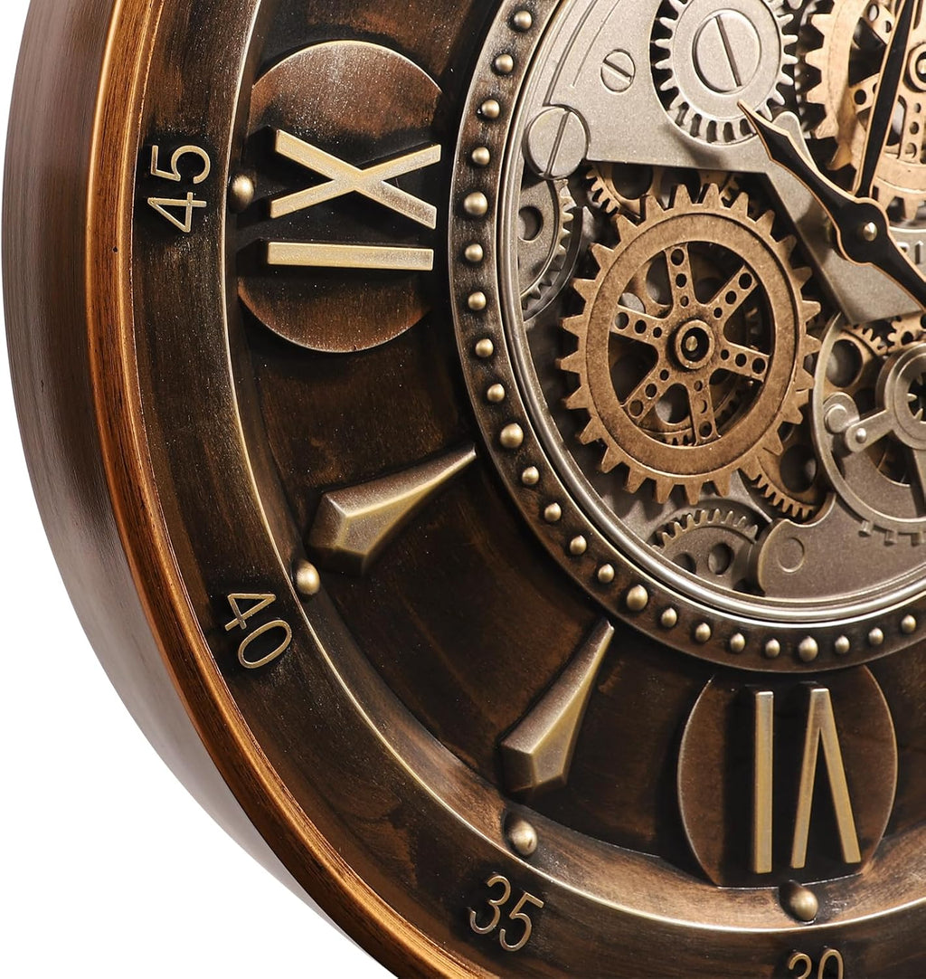 Oversized Farmhouse Brown Wall Clock — 24" - View 3