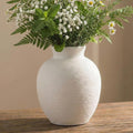 Farmhouse Beige Flower Vase — 7.4 In-retro-snowy