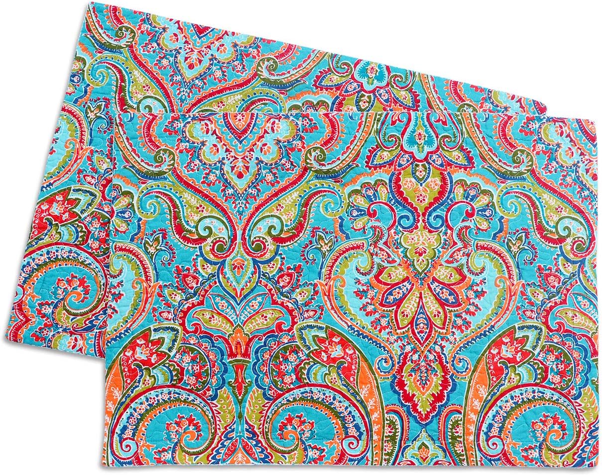 Boho Blue Throw Pillow Cover — 18" — European Gorgeous Floral