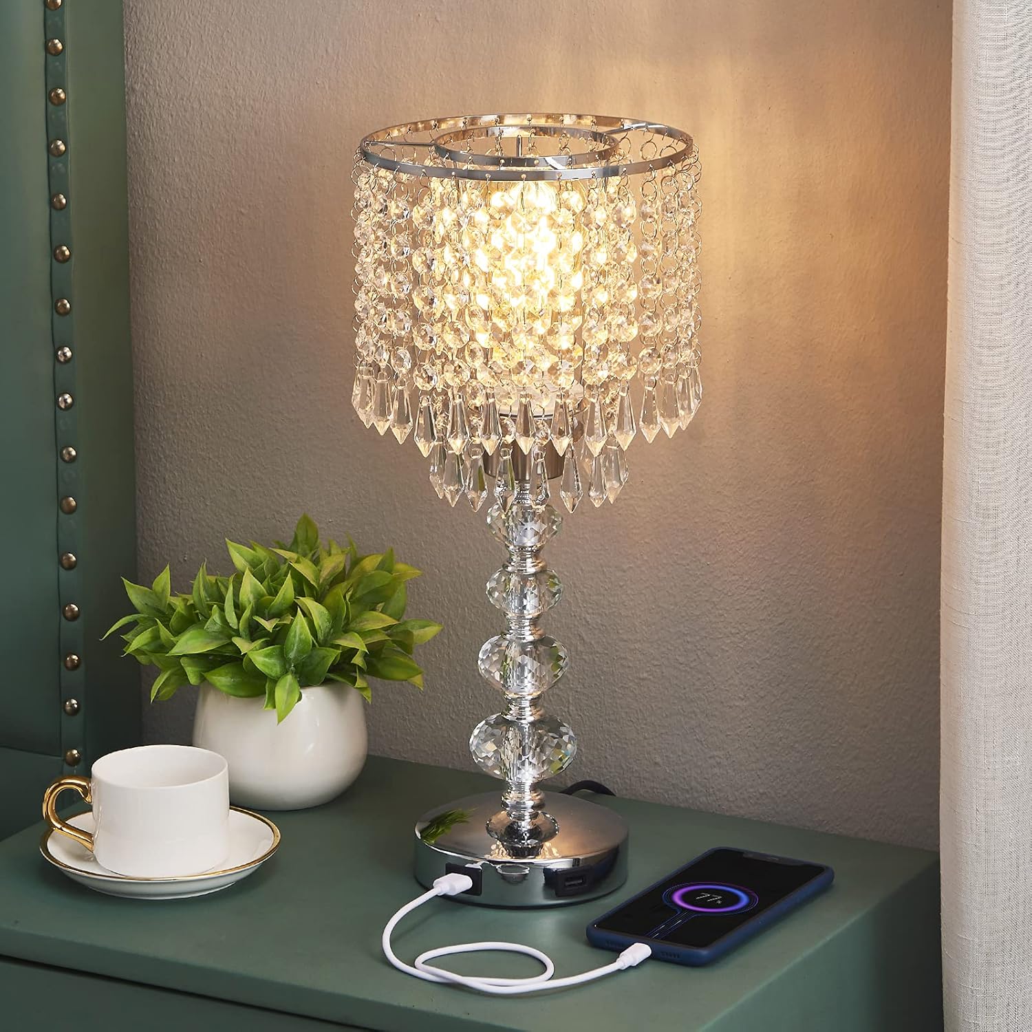 Dimmable Luxe Gold Bedside Lamp - View 5