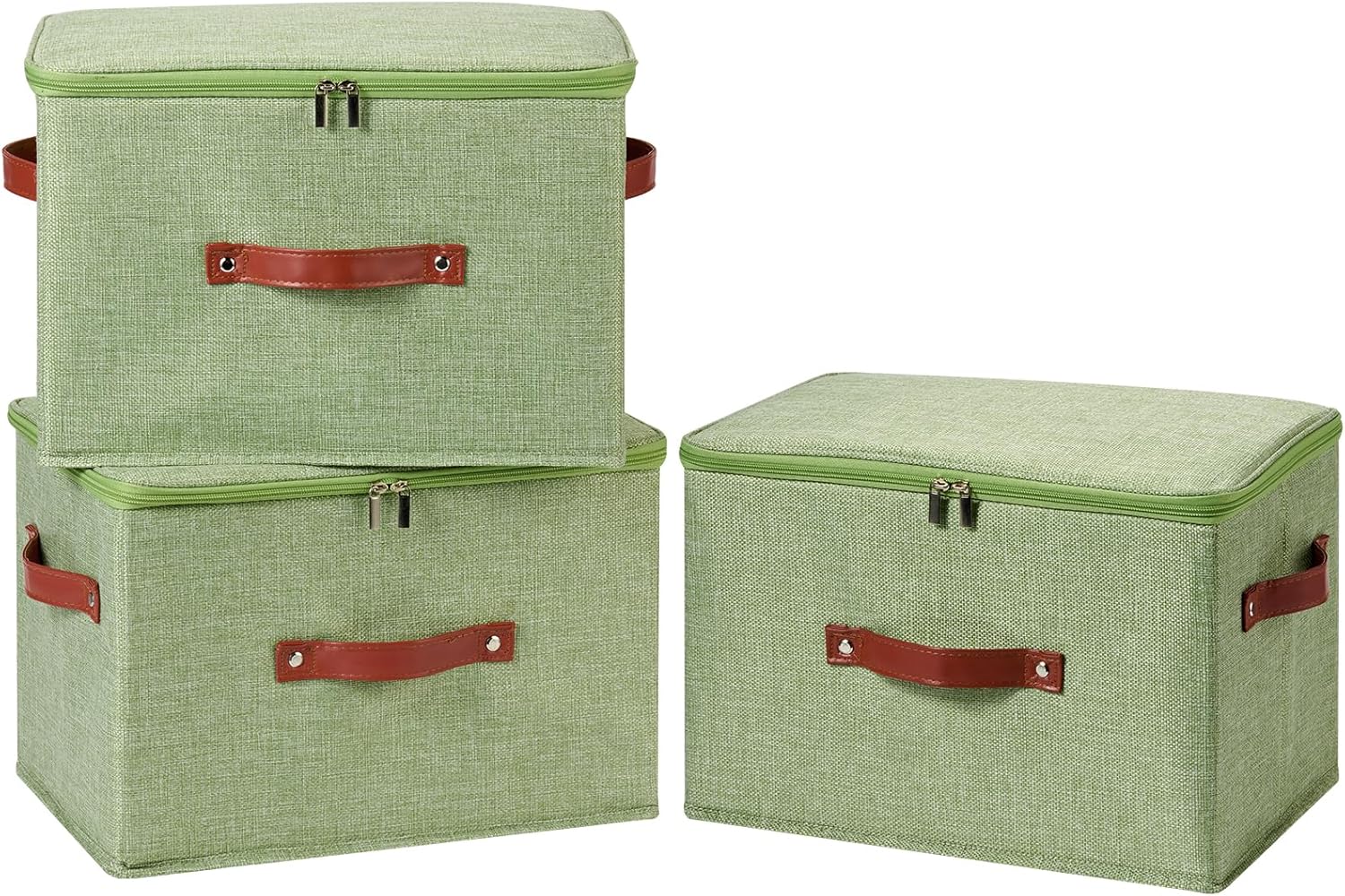 Linen Beige Storage Bin — Set of 1 — Large ( Pack of 3 )