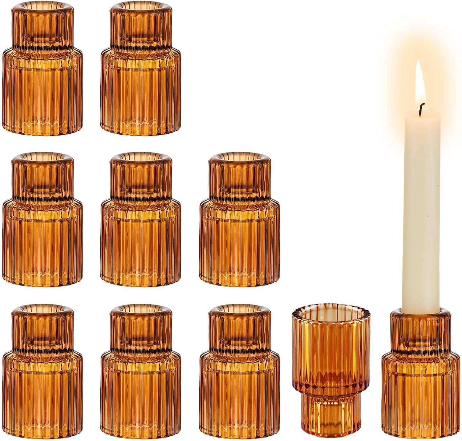 Modern Blue Candle — Amber