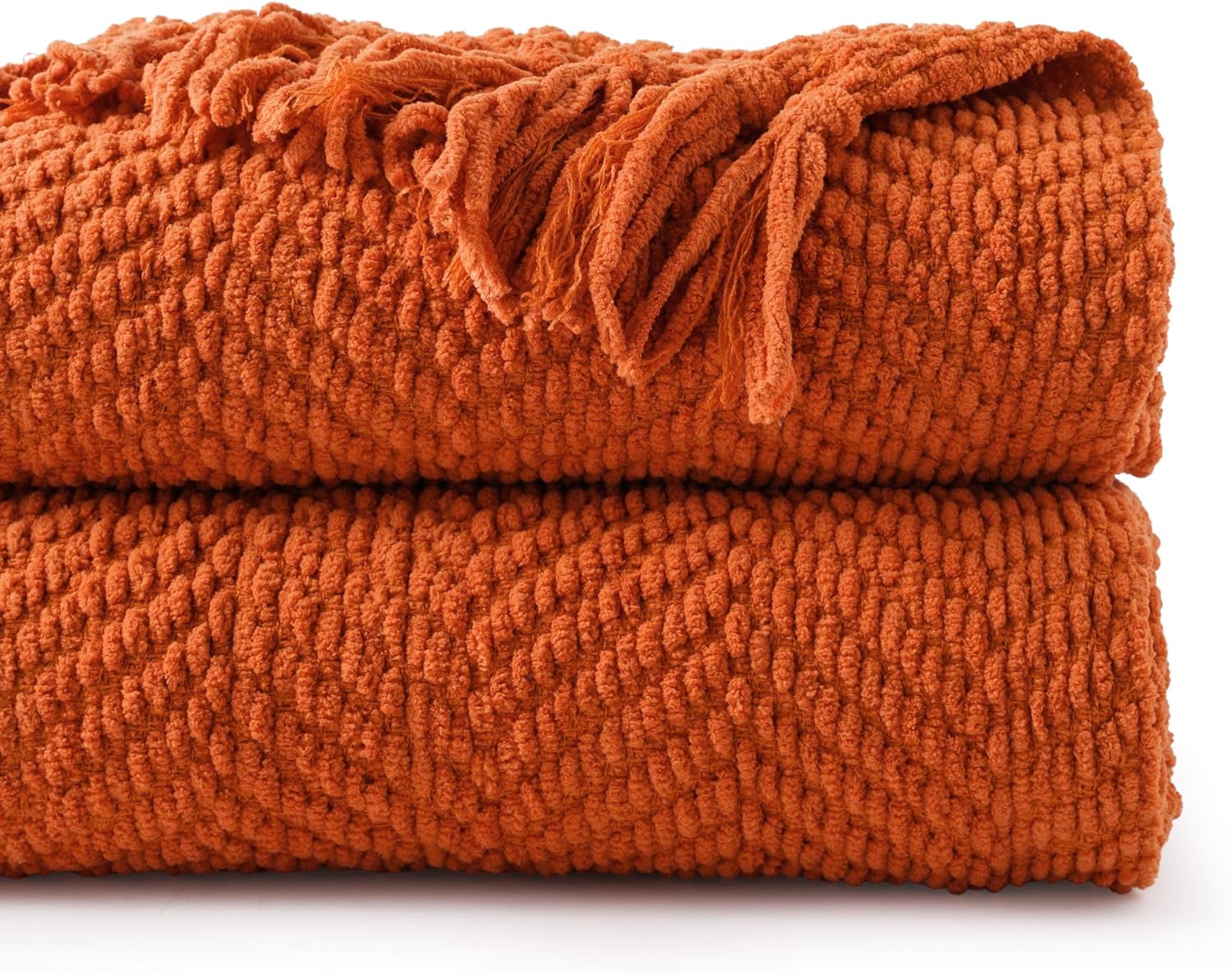 Beige Throw Pillow — 50" — Burnt Orange