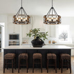 Adjustable Farmhouse Brown Chandelier — 5-Light - View 3