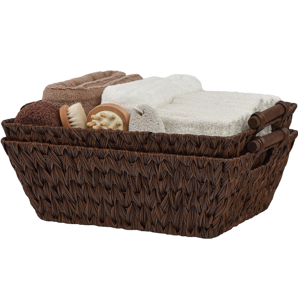 Boho Brown Woven Basket — 17"