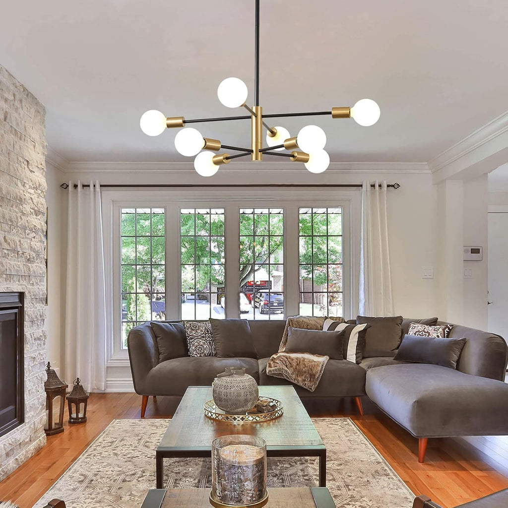 Adjustable Luxe Black Chandelier — 8-Light - View 5