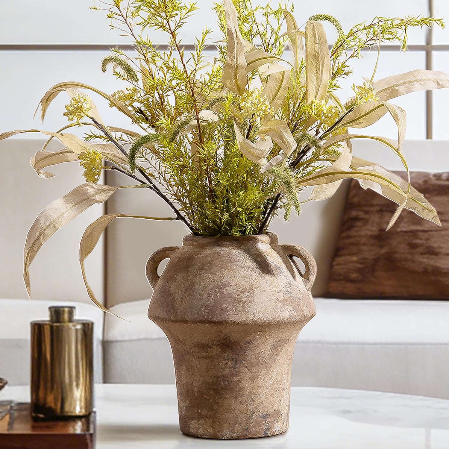 Vintage Farmhouse Ceramic Flower Vase — 112-6-7.24in