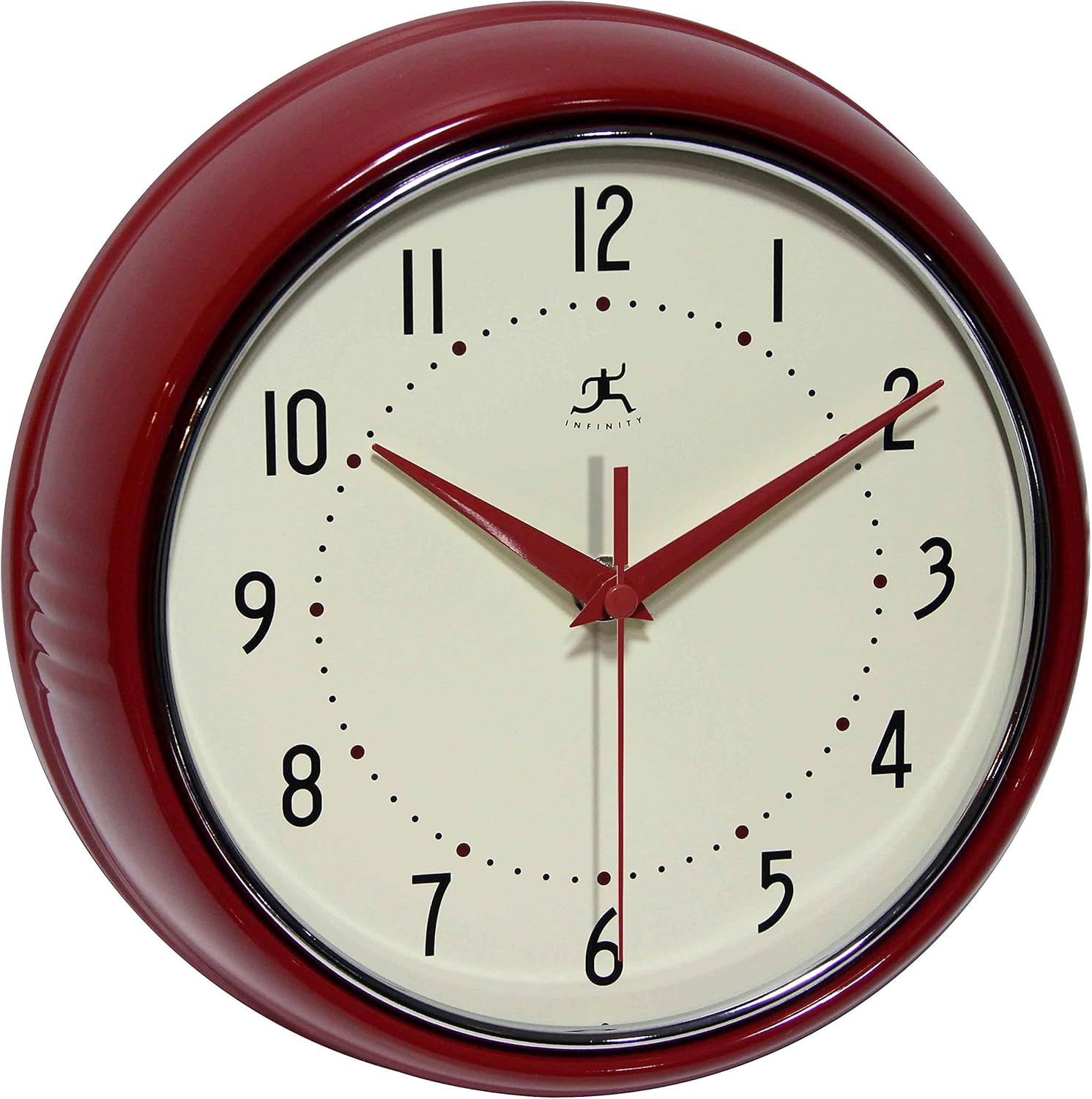 Mid-Century Black Wall Clock — 9" — 9.5 Inch