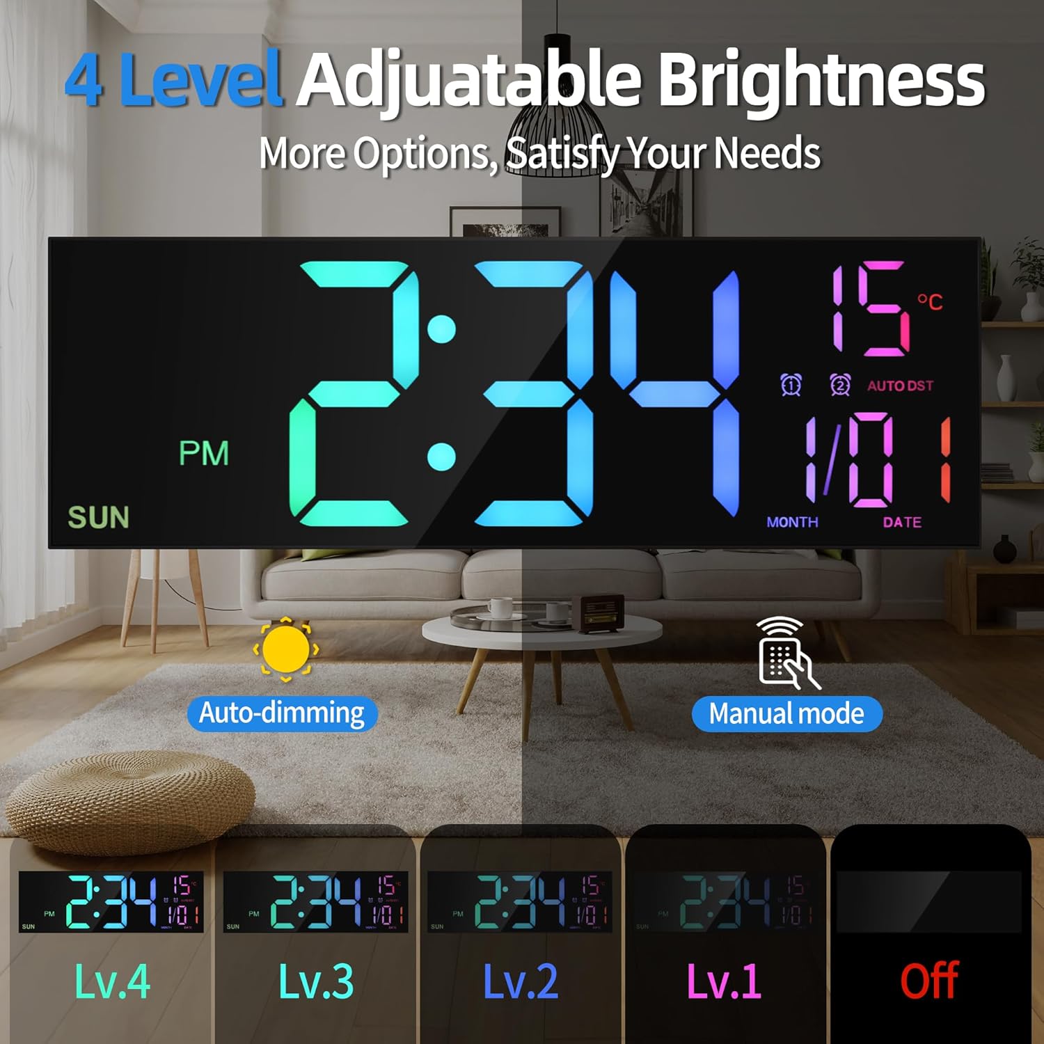 RGB Black Table Lamp — 16.2" - View 3