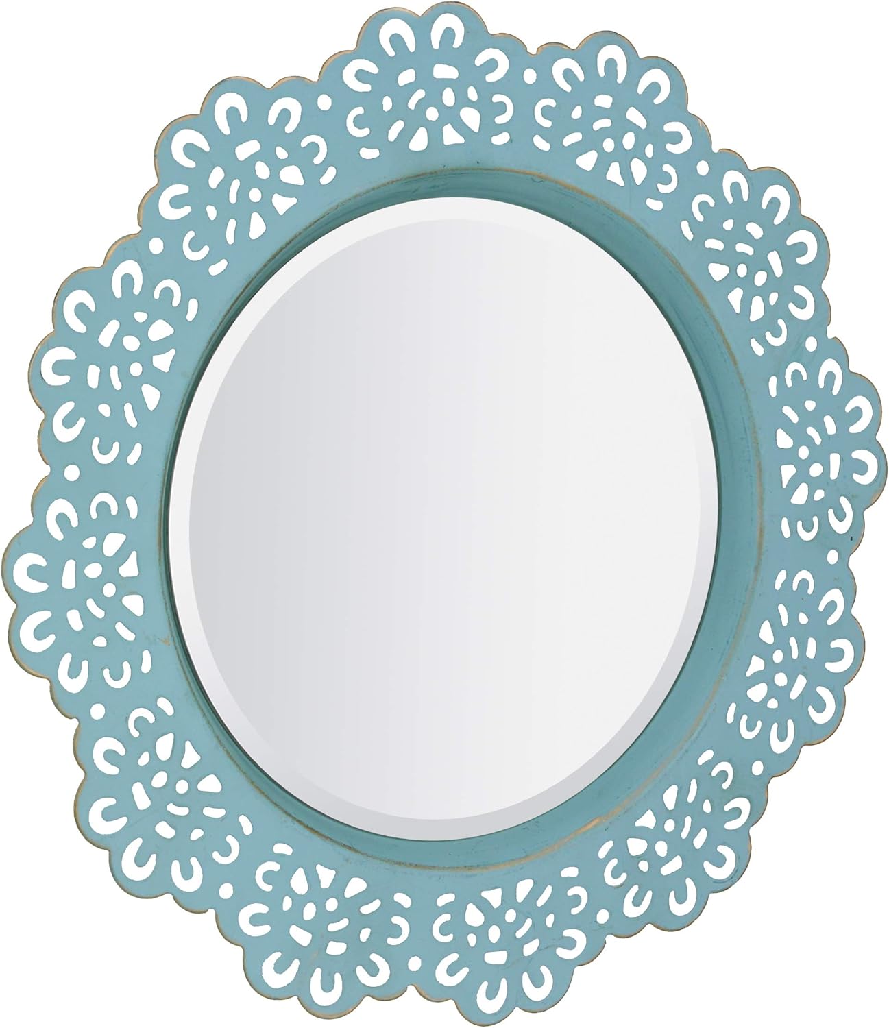 Round Farmhouse Blue Wall Mirror — 12.5" - View 2