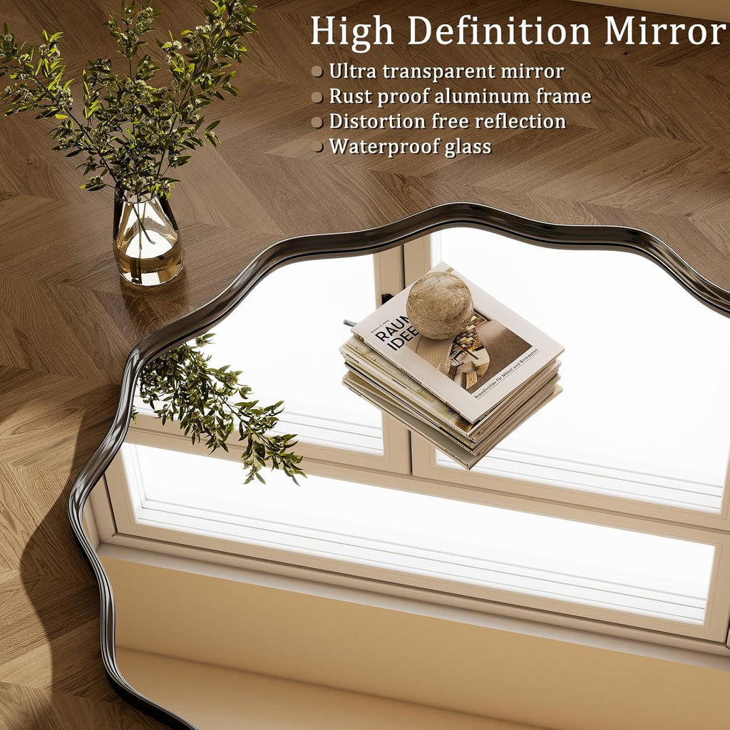 Round Black Vanity Mirror — 24" - View 3