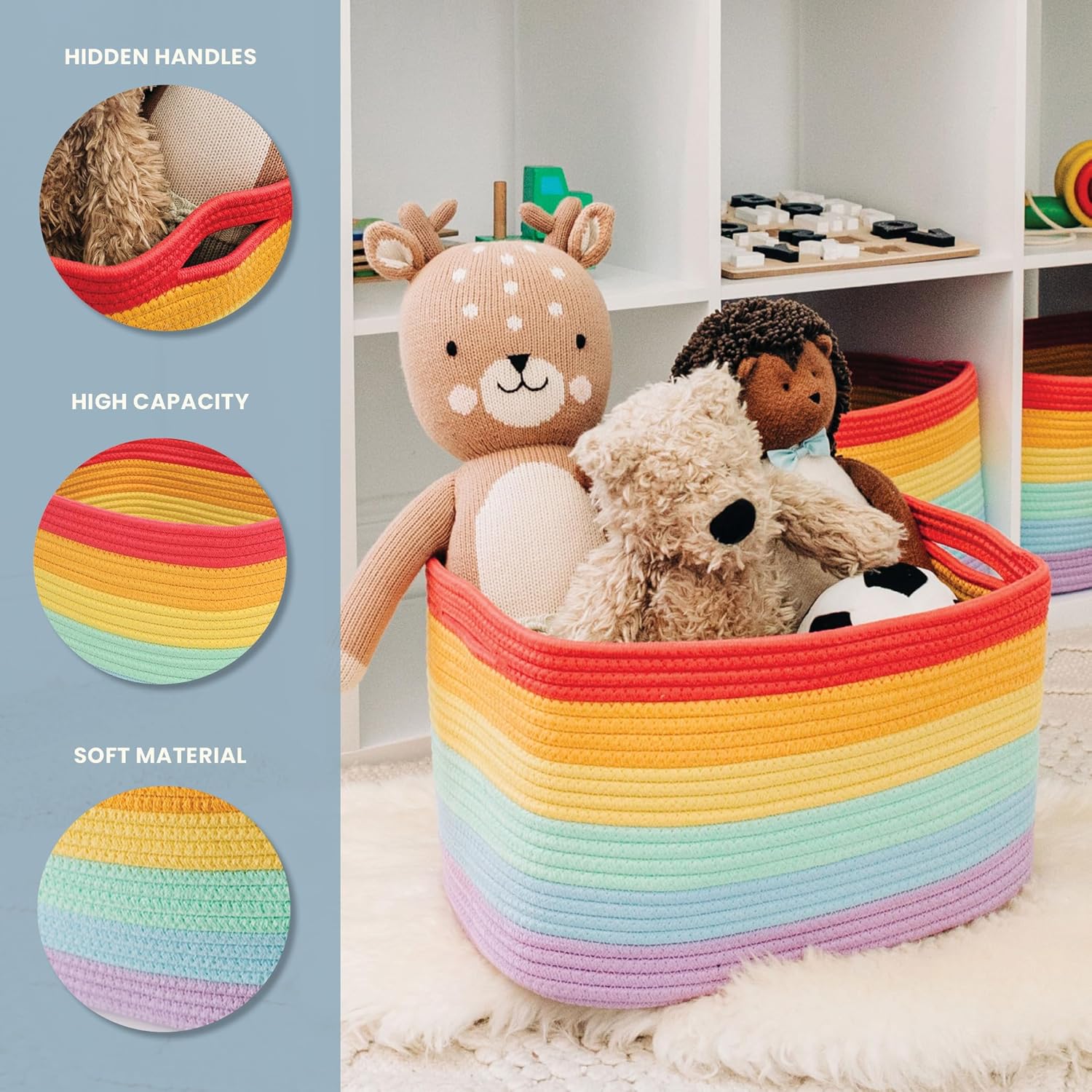 Black Storage Basket — 15" - View 3
