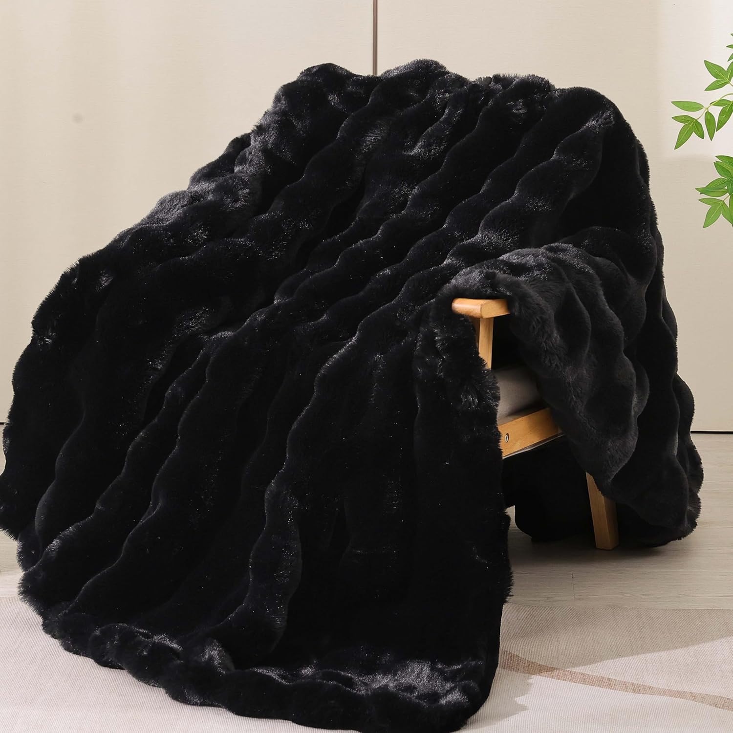 Black Throw Pillow — 60" — Black