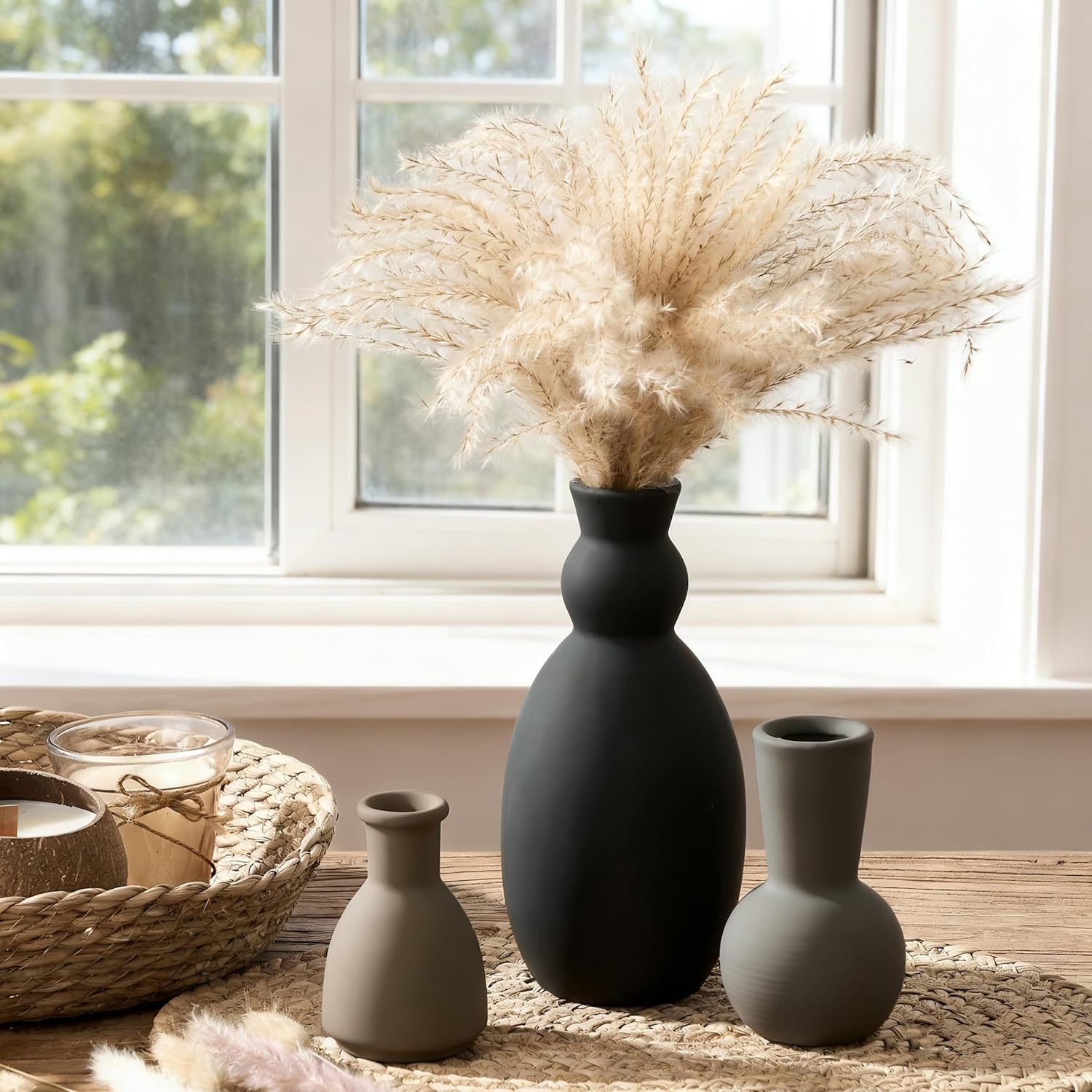 Farmhouse White Vase Set — Set of 3 - View 5