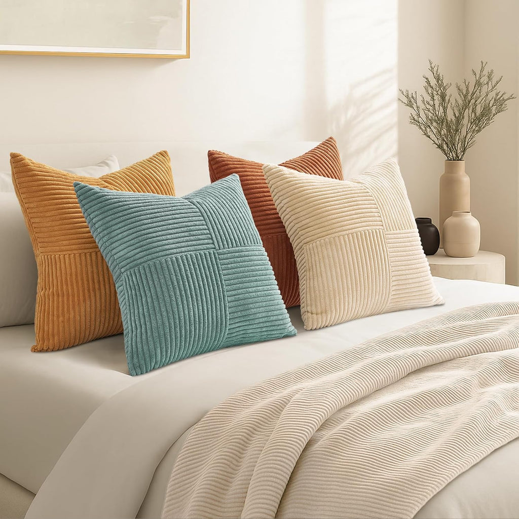 Velvet Boho Beige Throw Pillow Cover — 20" - View 5