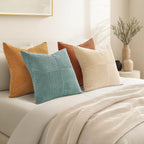 Velvet Boho Beige Throw Pillow Cover — 20" - View 5