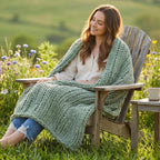 Knit Beige Throw Pillow — 50" - View 3