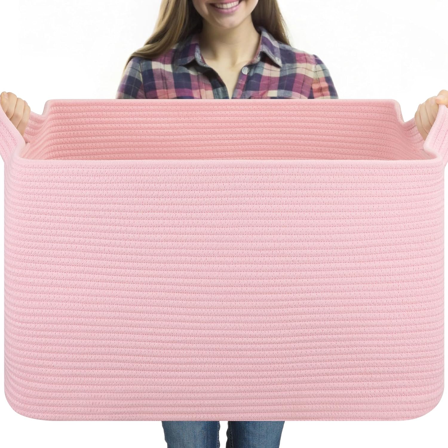 Boho Black Throw Pillow — 24" — Pink