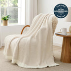 Knit Beige Throw Pillow — 50" - View 2
