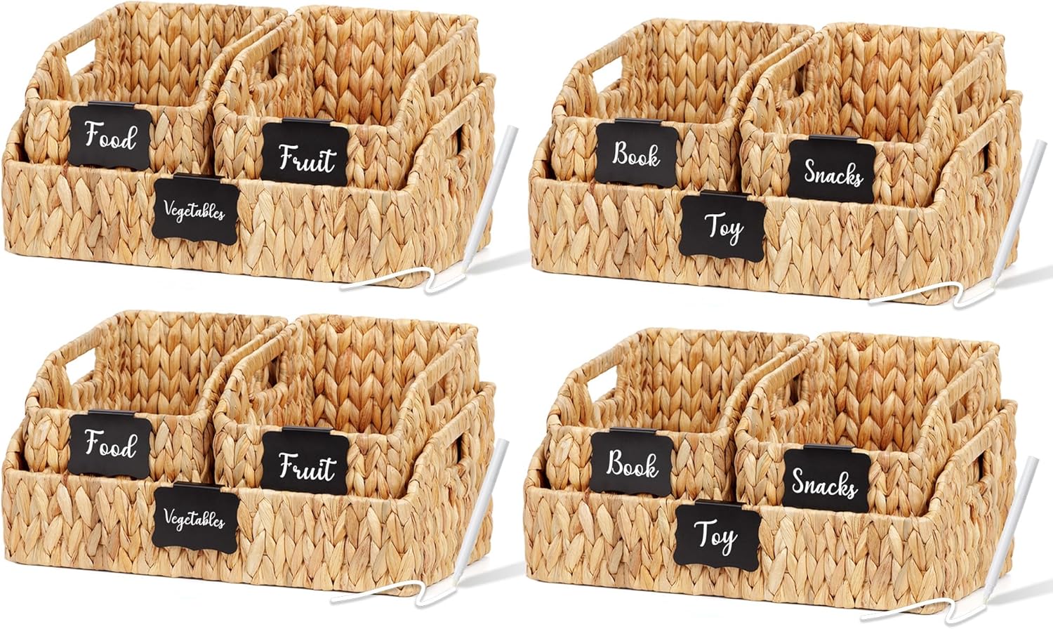 Handwoven Boho Beige Storage Bin — Natural* 4 SET