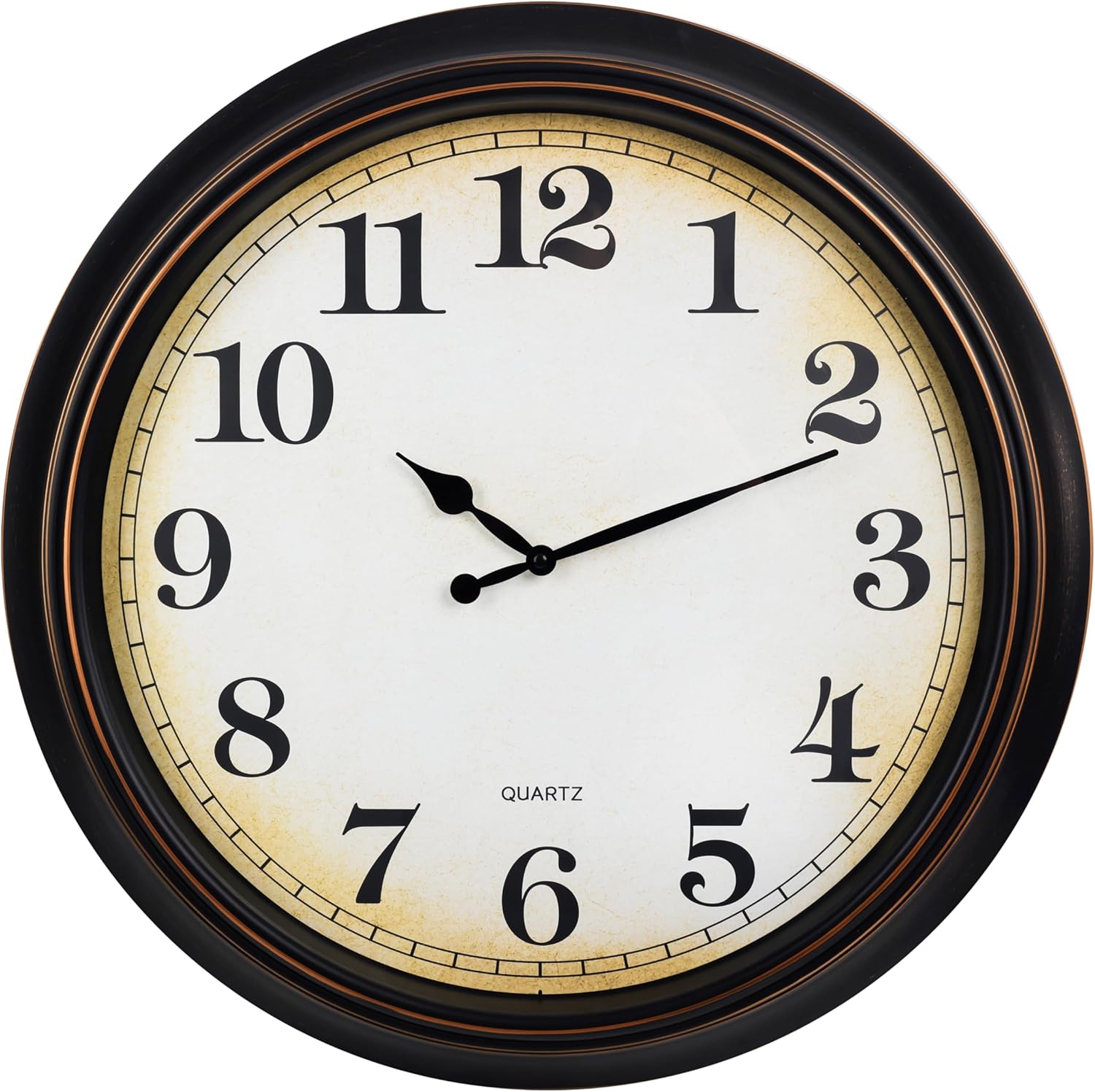 Battery Operated Gold Wall Clock — 12" — 24'' Bronze