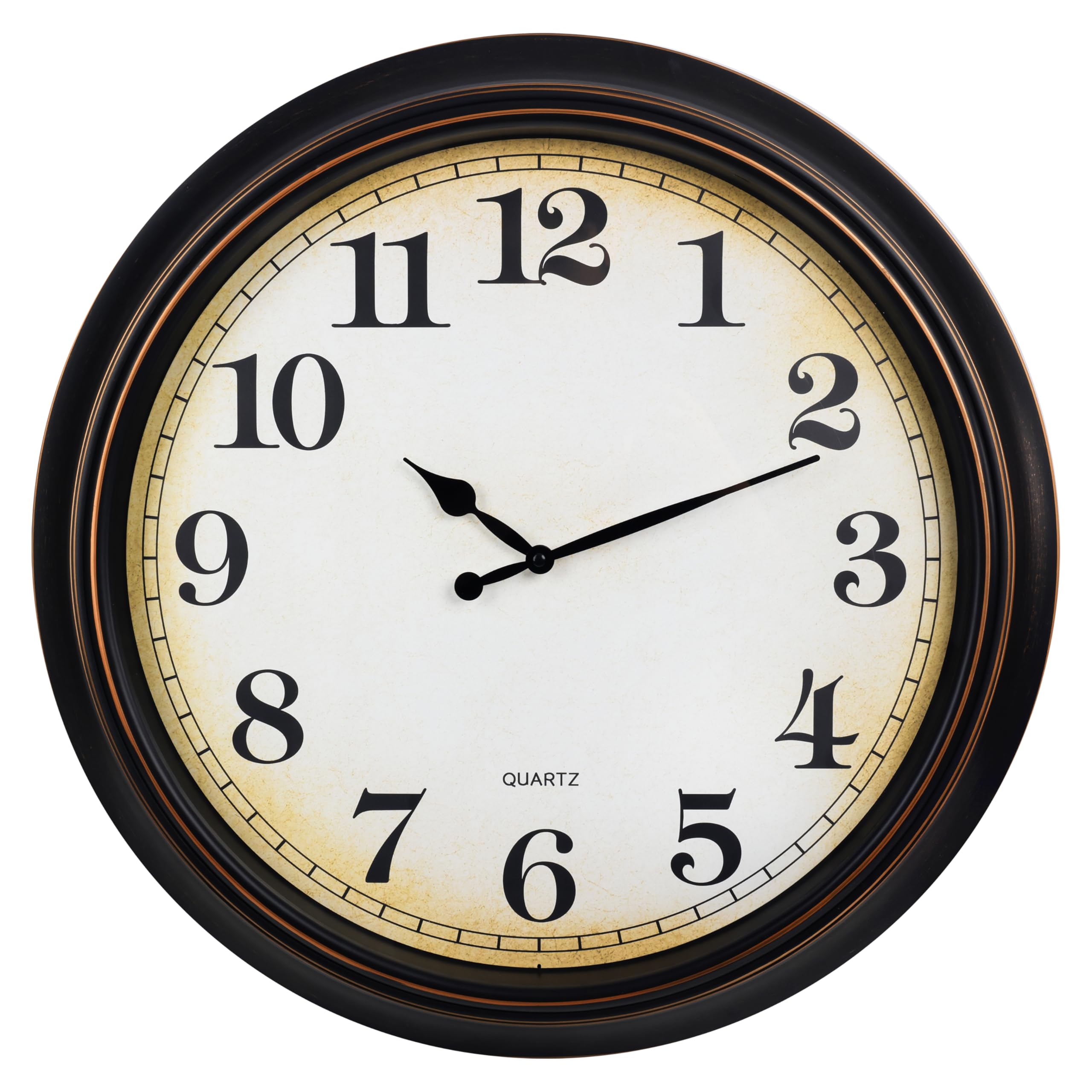 Battery Operated Farmhouse Gold Wall Clock — 24"