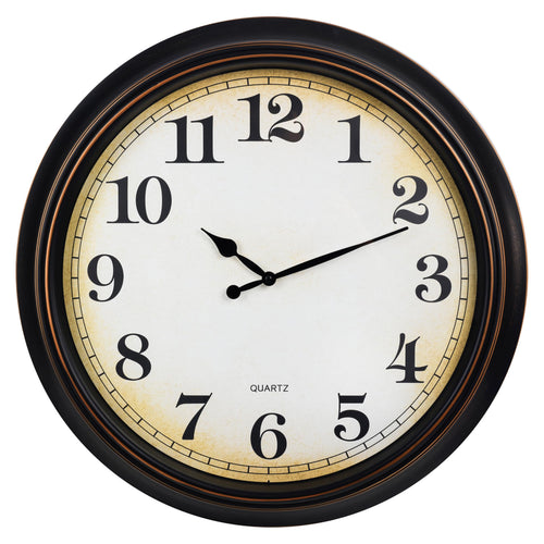 Battery Operated Farmhouse Gold Wall Clock — 24"