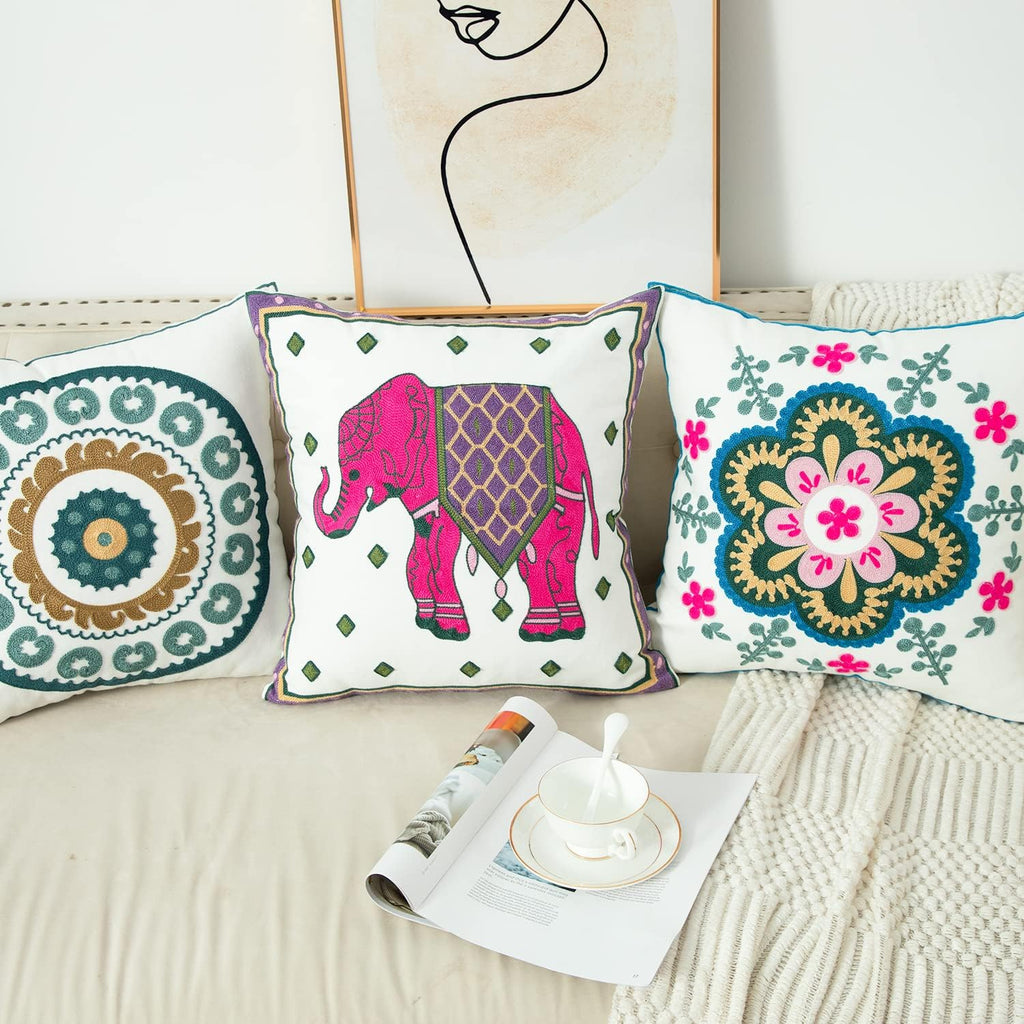 Boho Black Throw Pillow Cover — 18" - View 3