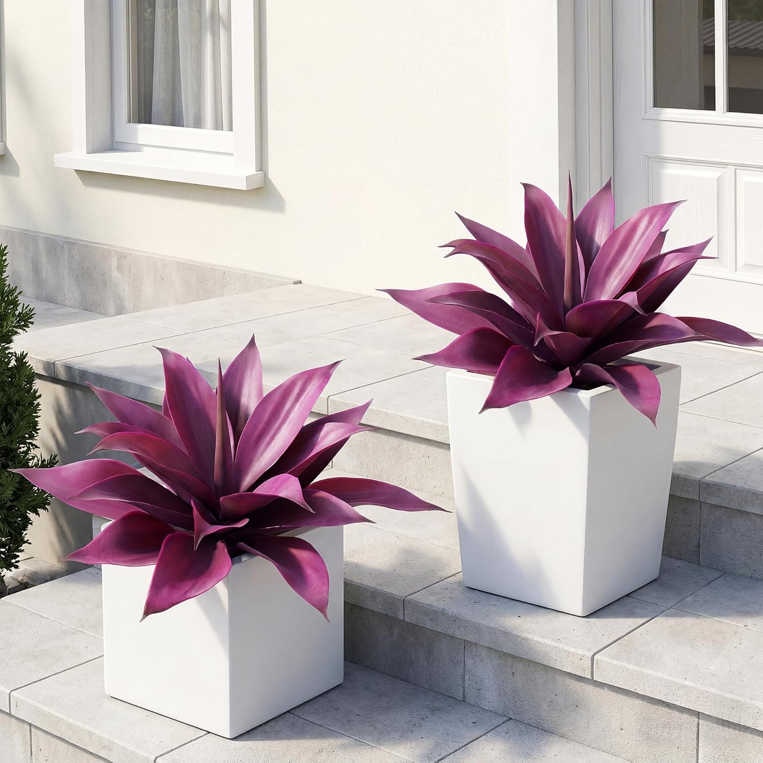 Green Artificial Plant — 22" — 15"purple