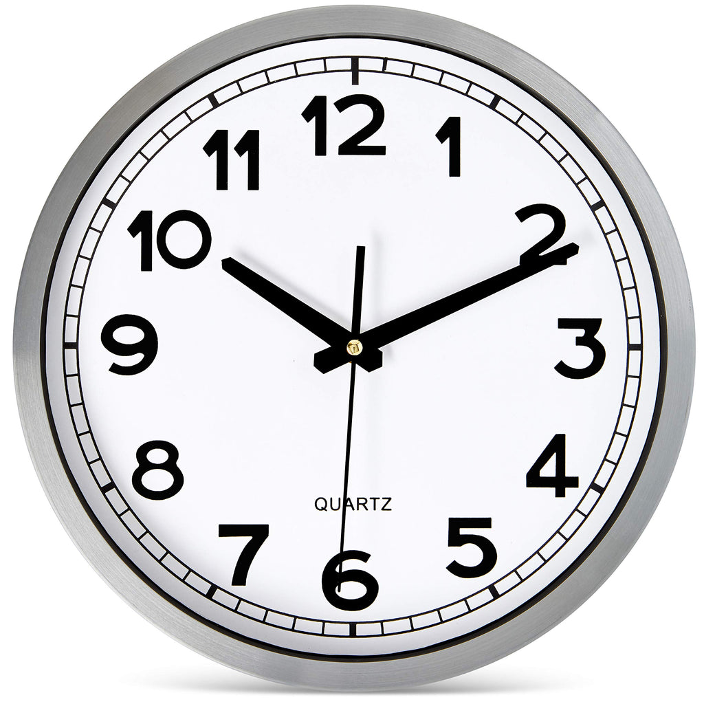 Battery Operated Modern Metal Wall Clock — 12"