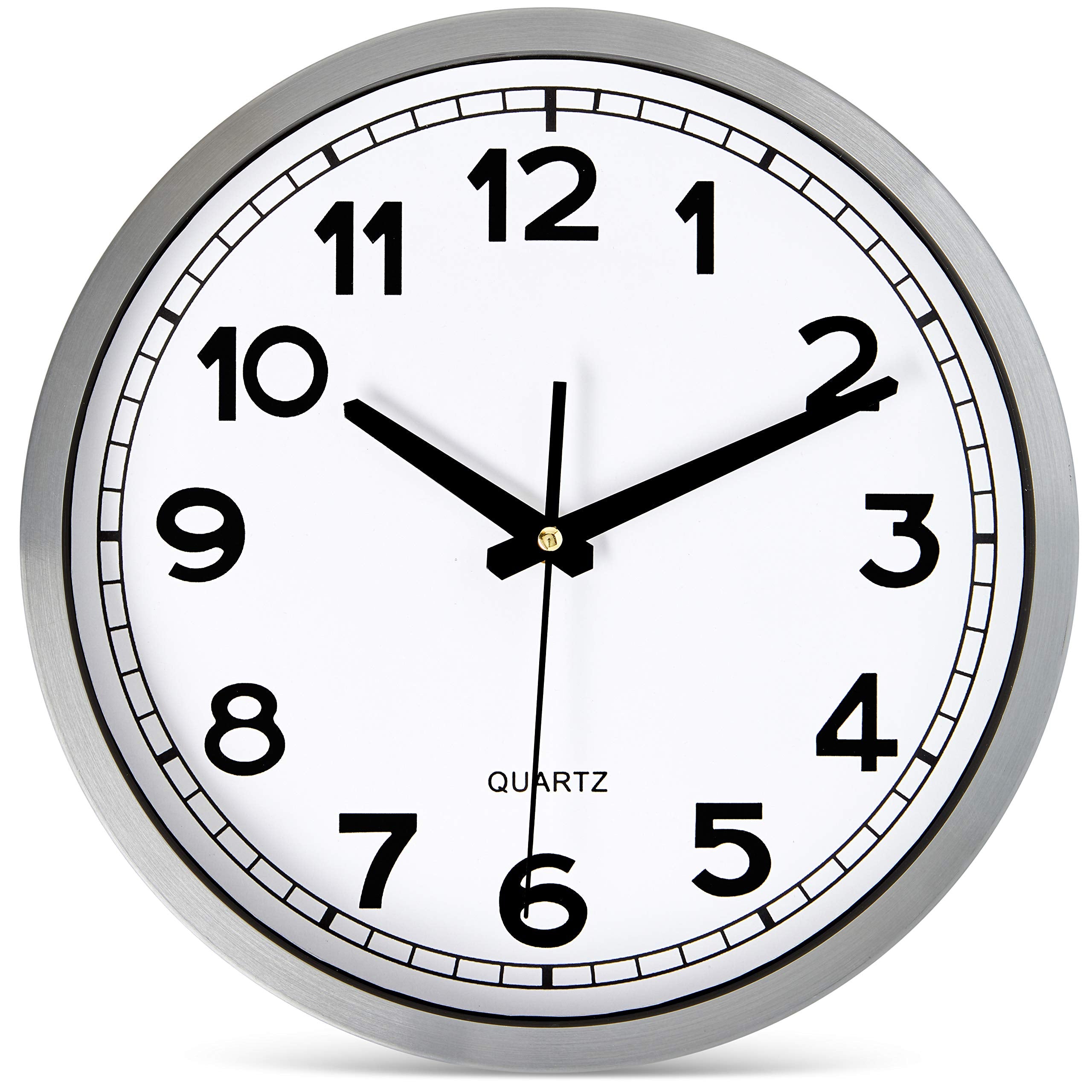 Battery Operated Modern Metal Wall Clock — 12"