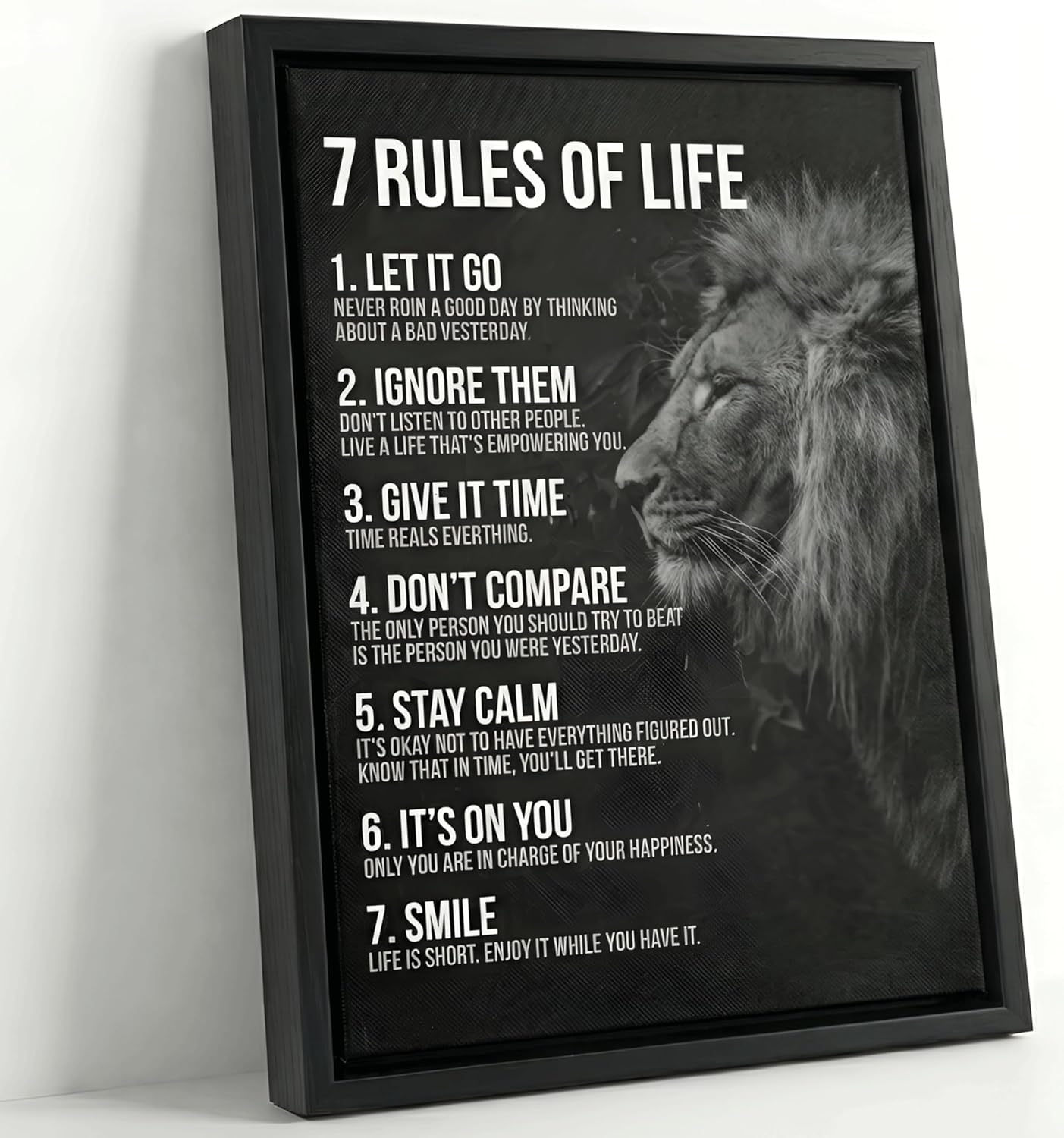 Modern Pink Canvas Wall Art — 16" — Inspirational Lion