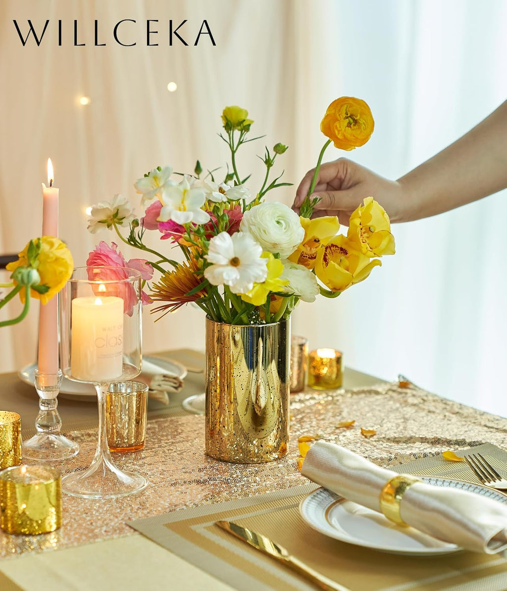 Luxe Gold Pillar Candle — Set of 12 - View 3