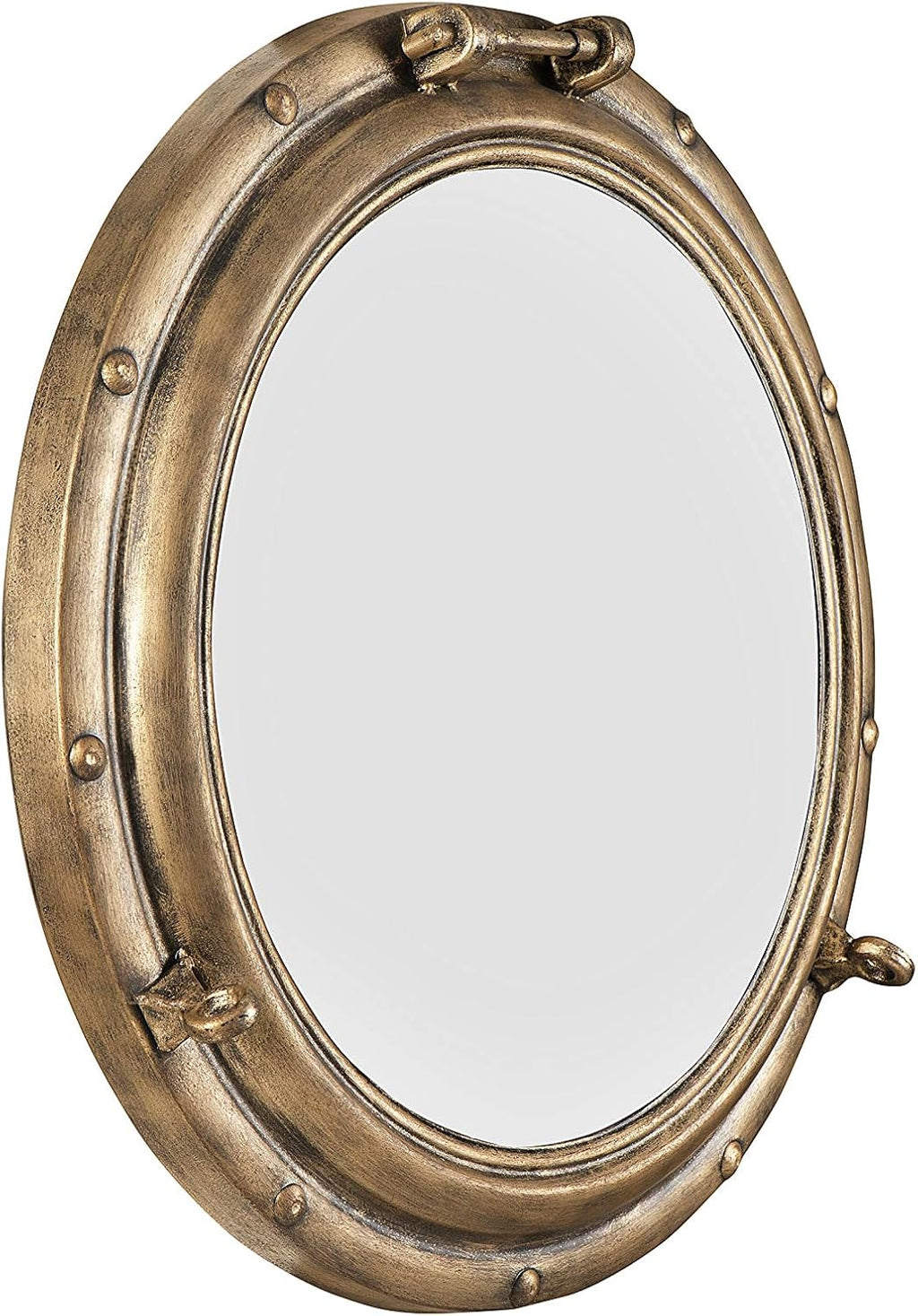 Round Luxe Brown Wall Mirror - View 6