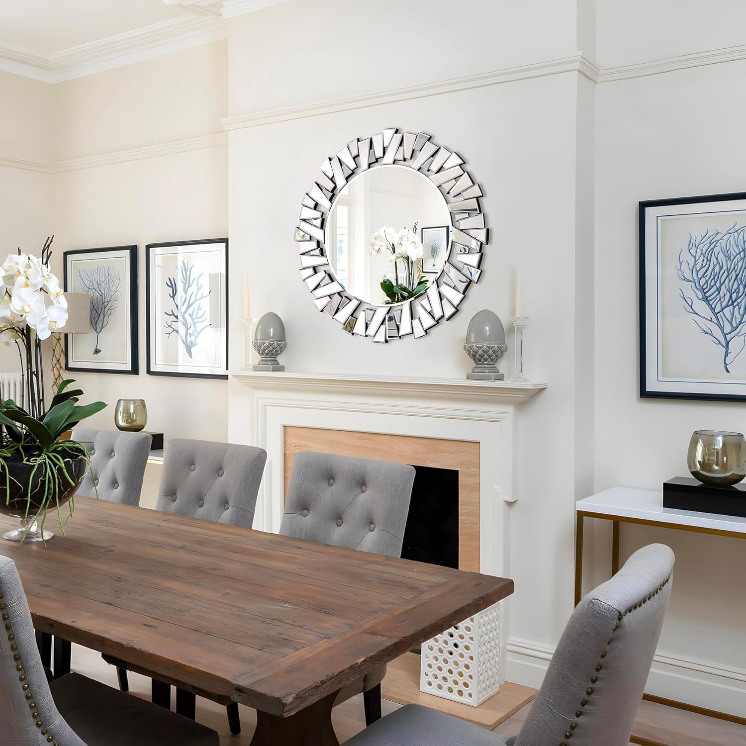 Round Glass Wall Mirror — 40" - View 9