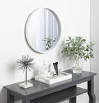 Round Modern Wood Wall Mirror — 21.6" - View 4