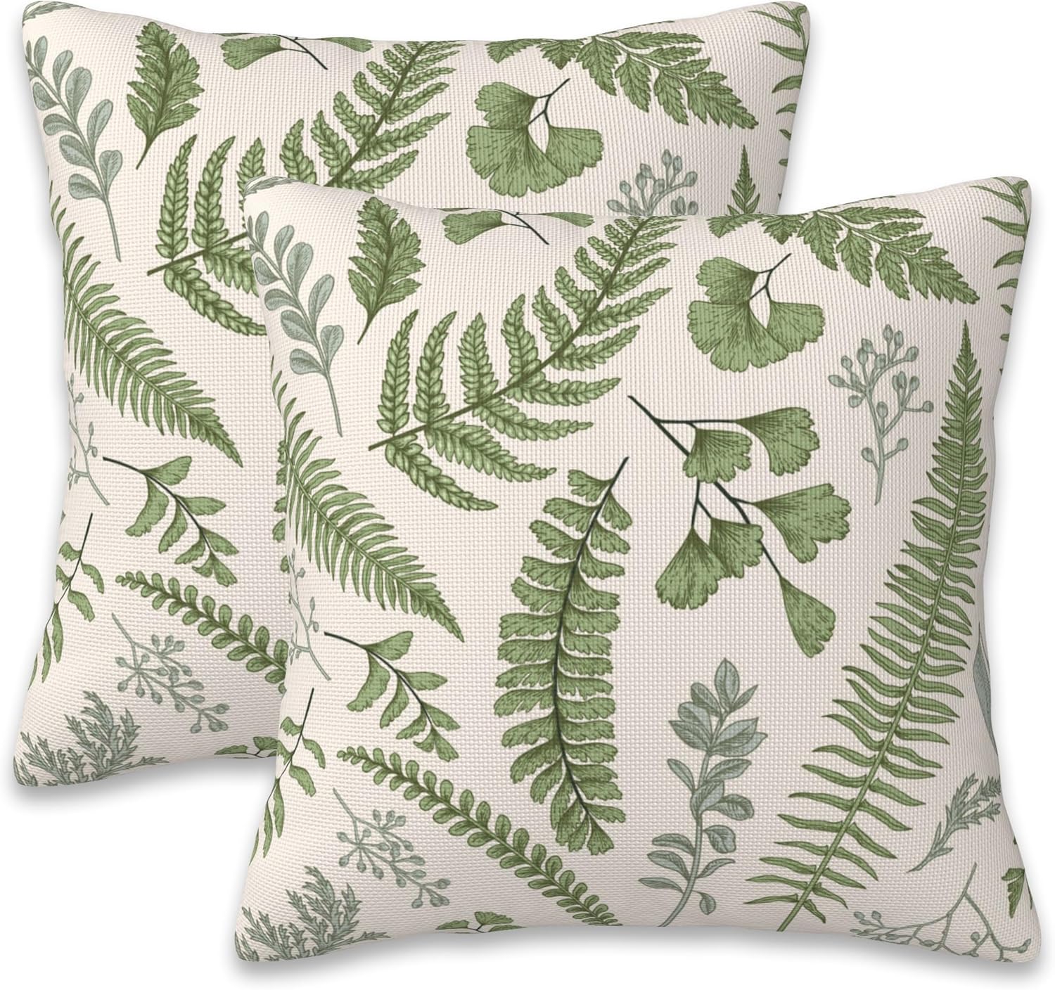 Boho Blue Throw Pillow Cover — 20" — Leaves and Herbs