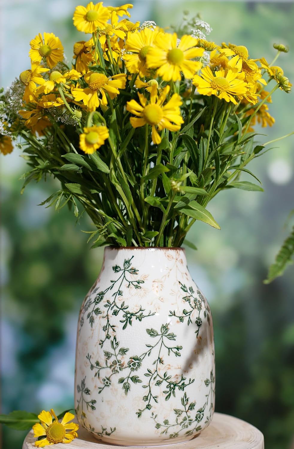 Vintage Farmhouse Ceramic Vase — 7" - View 4