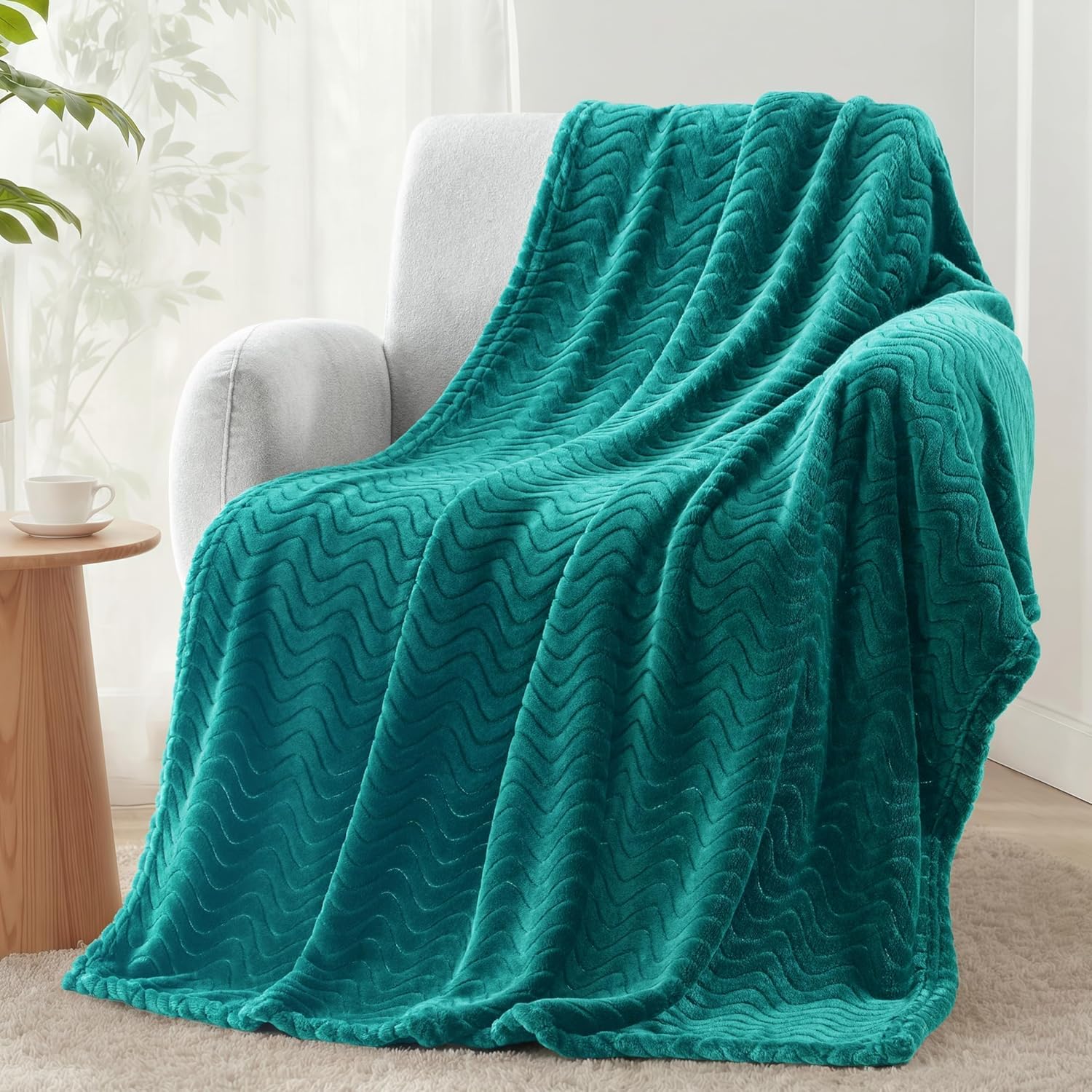 Black Throw Pillow — 70" — Teal
