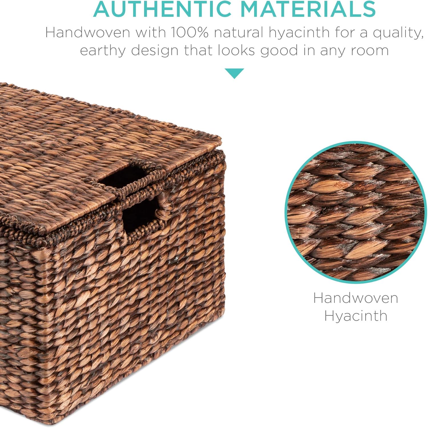 Handwoven Boho Rattan Storage Basket — 21" - View 4