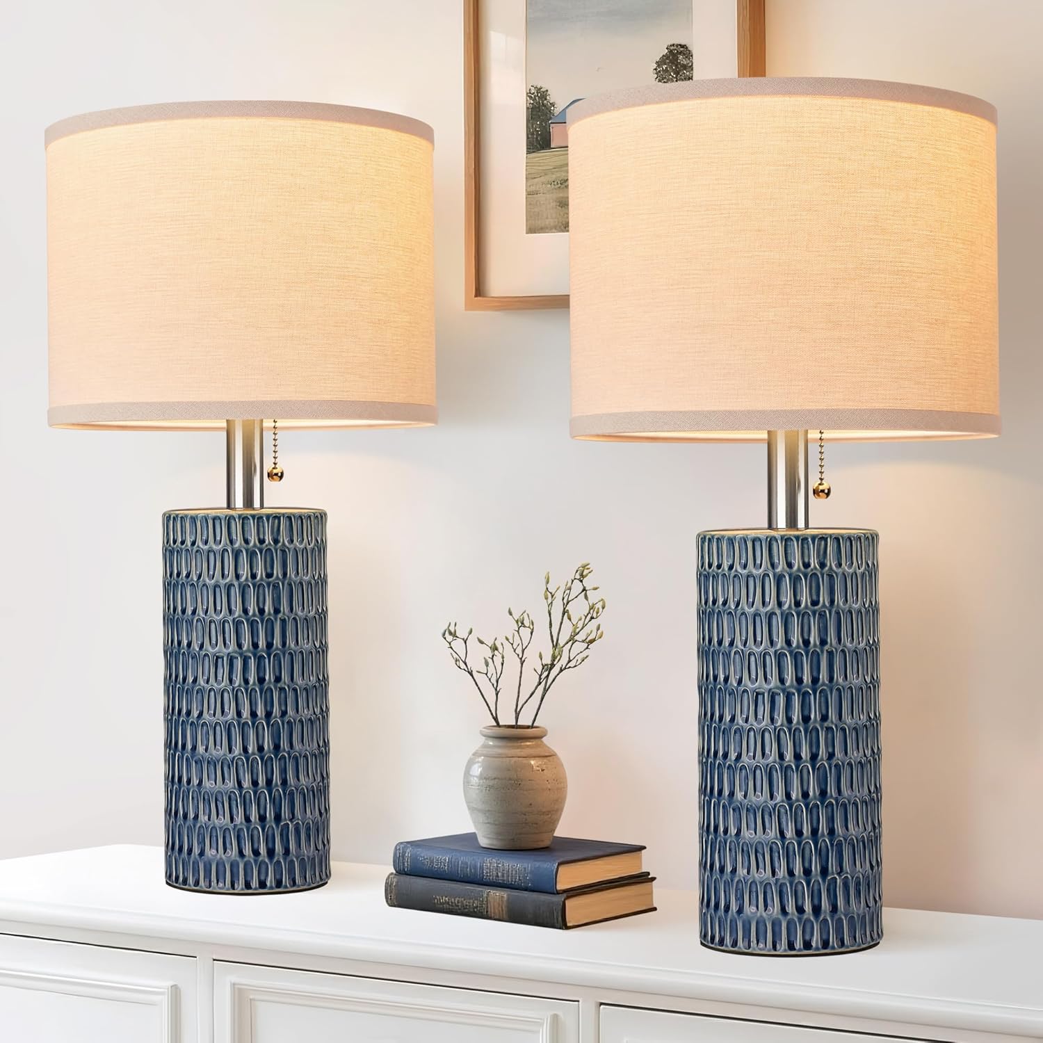 Modern Blue Table Lamp — 20" — Dark Blue-1