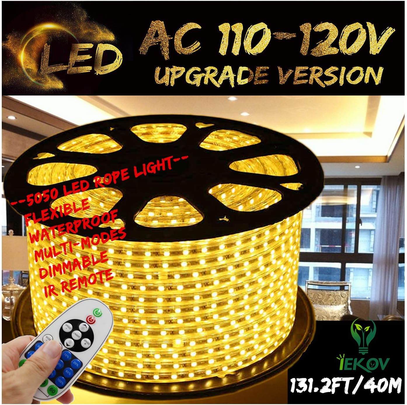 Dimmable White LED Strip Light — 131.2 ft