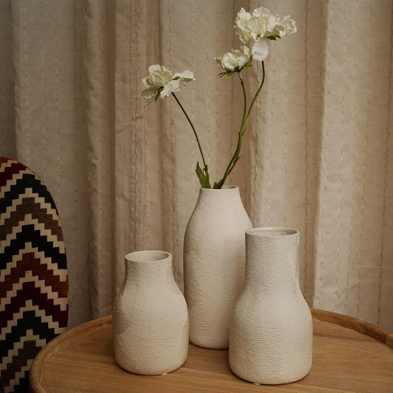 Boho Red Decorative Vase — Set of 3 - View 3