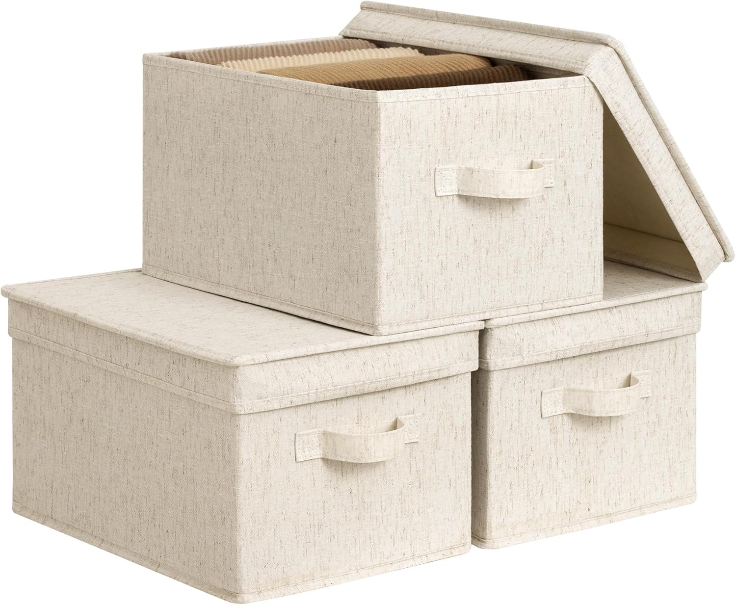 Beige Storage Bin — Beige(Natural Fabric)