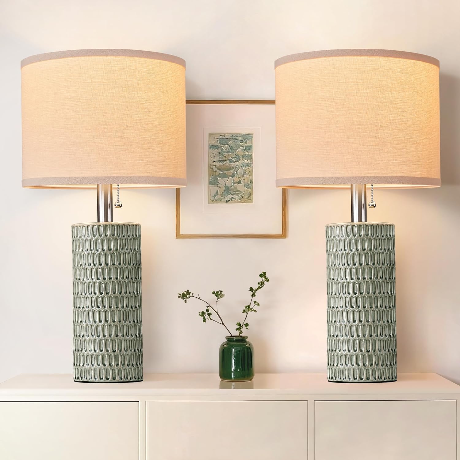 Modern Blue Table Lamp — 20" — Green-1